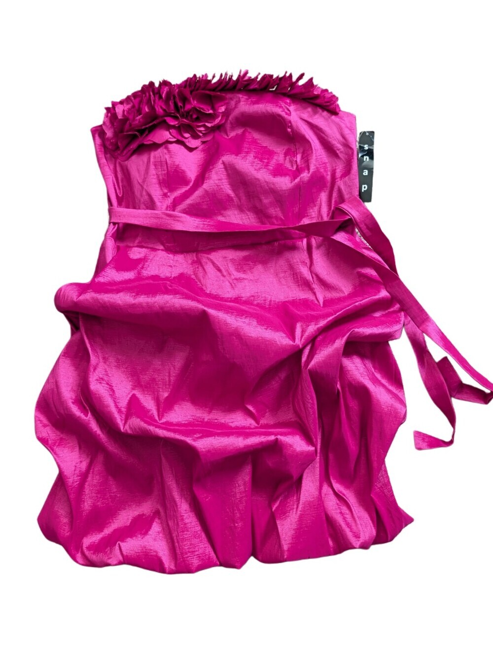 Snap Womens Azalea Magenta Rosette Trim Strapless Party Mini Dress NWT Size 16W